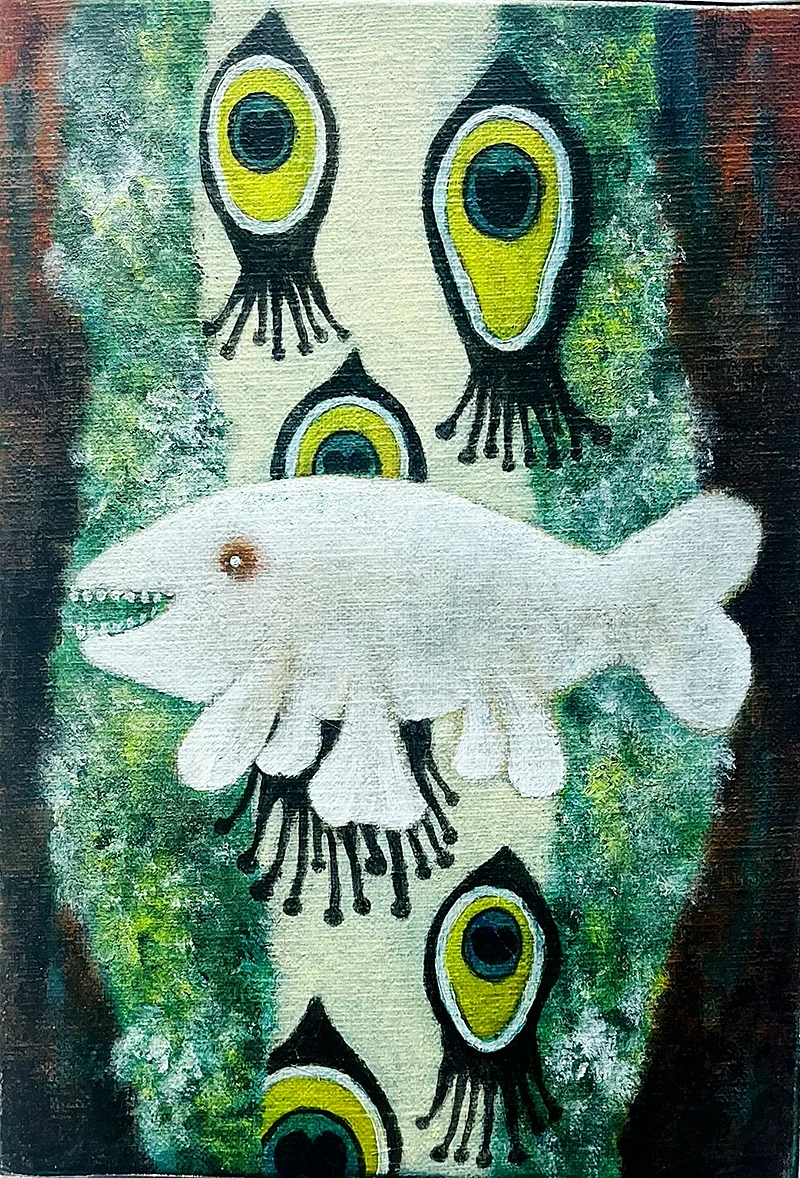 Little Fish (Erika Hirako, 2022, Oil on canvas)