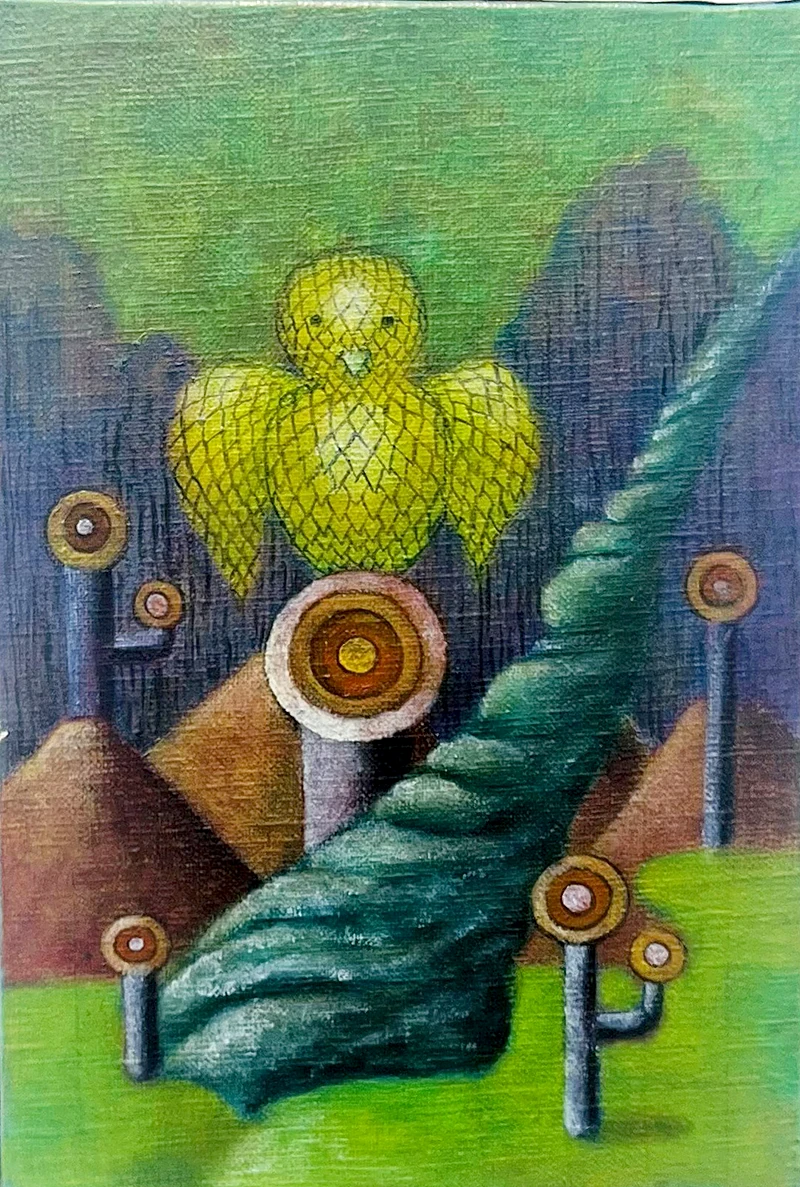 Bird 4 (Erika Hirako, 2022, Oil on canvas)