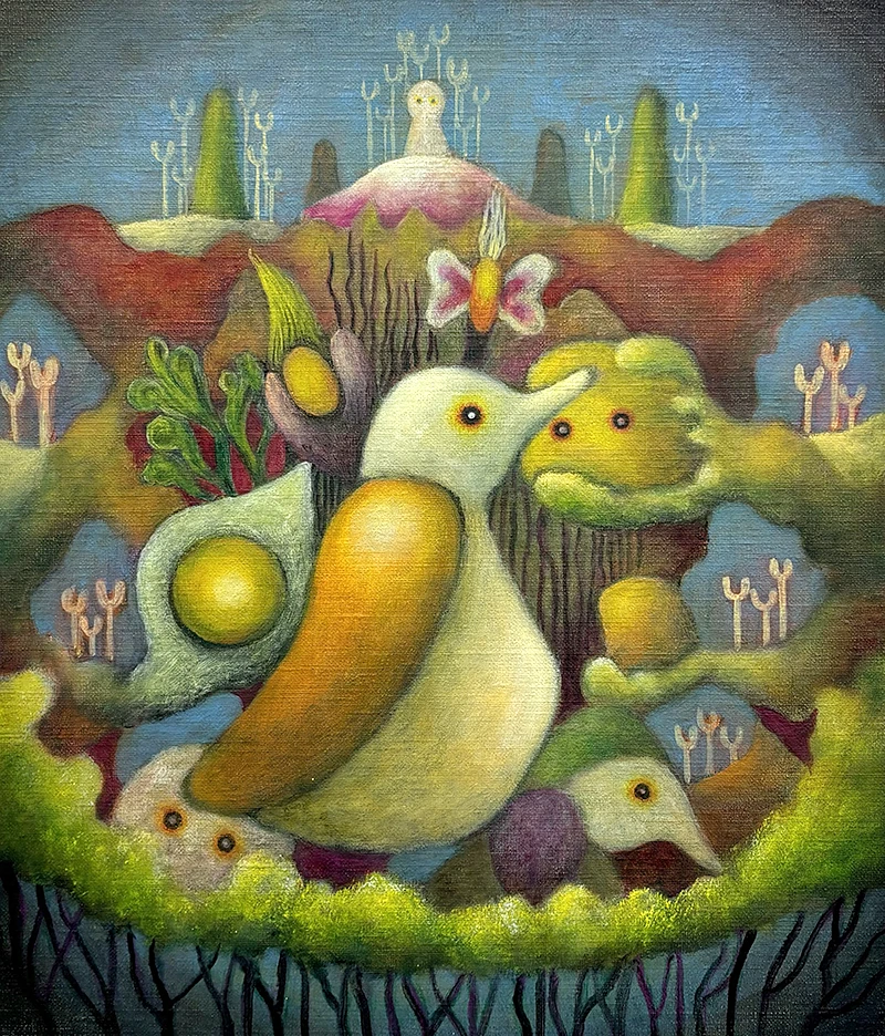 Creature II (Erika Hirako, 2024, Oil on canvas)
