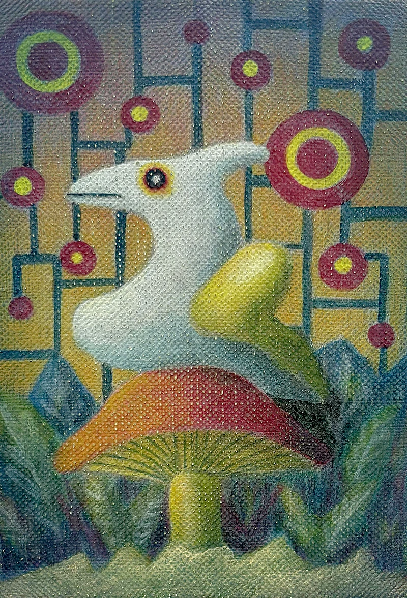 In the Forest IV (Erika Hirako, 2025, Oil on canvas)