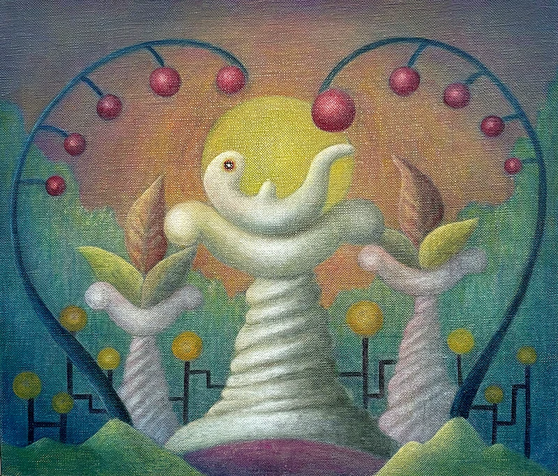In the Forest III (Erika Hirako, 2025, Oil on canvas)