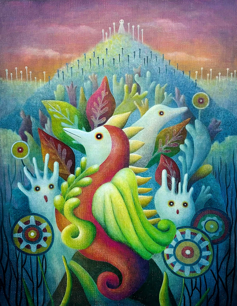 In the Forest (Erika Hirako, 2025, Oil on canvas)